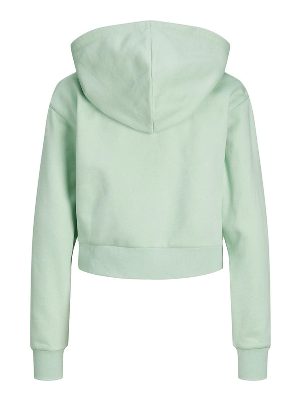 JJXX Abbie Long Sleeve Crop Full Zip Hooded Sweat-JADE - Borderland Muff