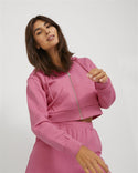 JJXX Abbie Long Sleeve Crop Full Zip Hooded Sweat-ROSE - Borderland Muff