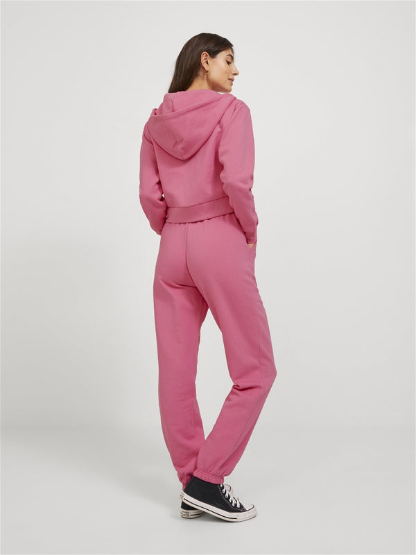 JJXX Abbie Long Sleeve Crop Full Zip Hooded Sweat-ROSE - Borderland Muff
