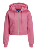 JJXX Abbie Long Sleeve Crop Full Zip Hooded Sweat-ROSE - Borderland Muff