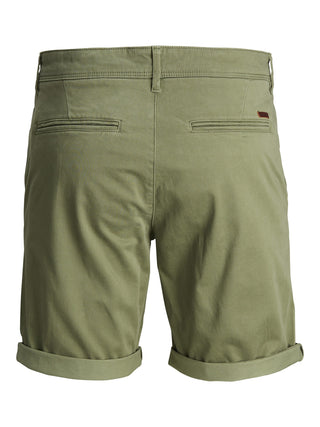 Jack & Jones Bowie Stretch Chino Style Shorts-LICHEN - Borderland Muff