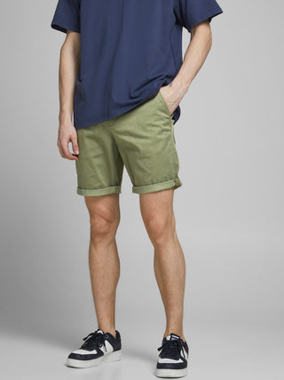 Jack & Jones Bowie Stretch Chino Style Shorts-LICHEN - Borderland Muff
