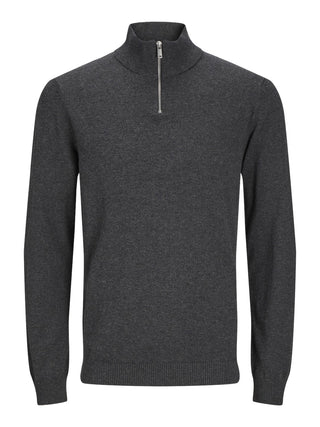 Produkt Mens Tori High Neck Zip Pullover-GREY MELANGE - Borderland Muff