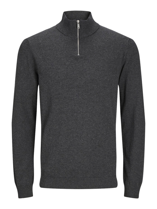 Produkt Mens Tori High Neck Zip Pullover-GREY MELANGE - Borderland Muff