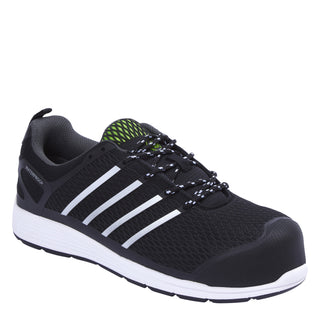 Apache Mens Motion Water Resistant Safety Work Shoe Trainer -BLACK - Borderland Muff