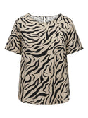 Only Carmakoma Carnova Plus Size Ladies Short Sleeve Top-ANIMAL - Borderland Muff