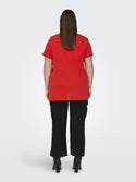 Only Carmakoma Carbonnie Plus Size Ladies Short Sleeve Tee-SCARLET - Borderland Muff