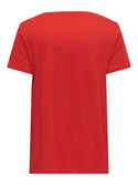 Only Carmakoma Carbonnie Plus Size Ladies Short Sleeve Tee-SCARLET - Borderland Muff