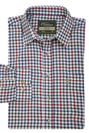Champion Mens York Long Sleeve Check Shirt-WINE - Borderland Muff