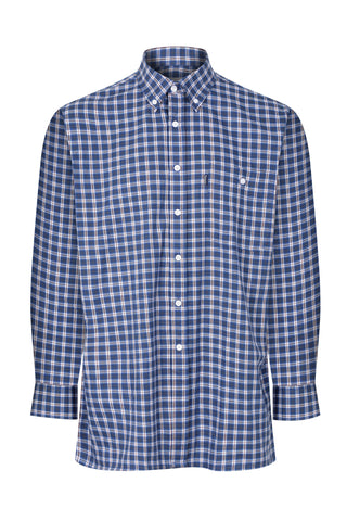 Champion Mens Ashbourne Long Sleeve Check Shirt-BLUE - Borderland Muff