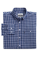Champion Mens Ashbourne Long Sleeve Check Shirt-BLUE - Borderland Muff