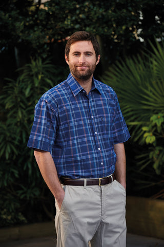 Champion Whitby Short Sleeve Shirt -BLUE - Borderland Muff