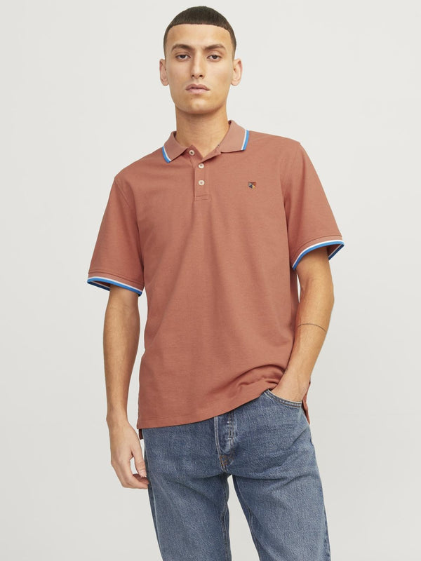 Jack & Jones Bluwin Regular Fit Short Sleeve Polo-APRICOT - Borderland Muff