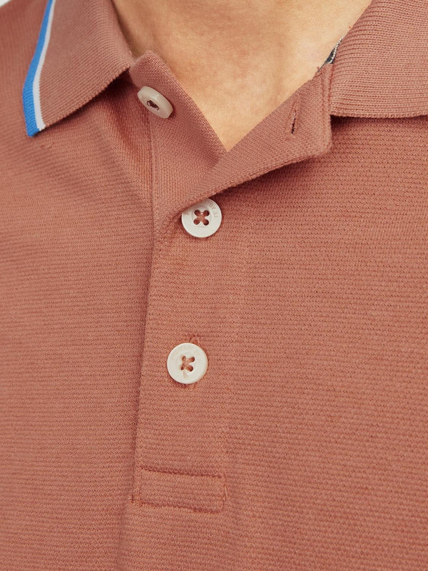Jack & Jones Bluwin Regular Fit Short Sleeve Polo-APRICOT - Borderland Muff