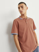 Jack & Jones Bluwin Regular Fit Short Sleeve Polo-APRICOT - Borderland Muff