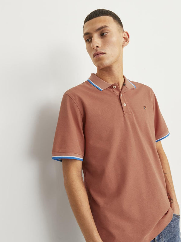 Jack & Jones Bluwin Regular Fit Short Sleeve Polo-APRICOT - Borderland Muff