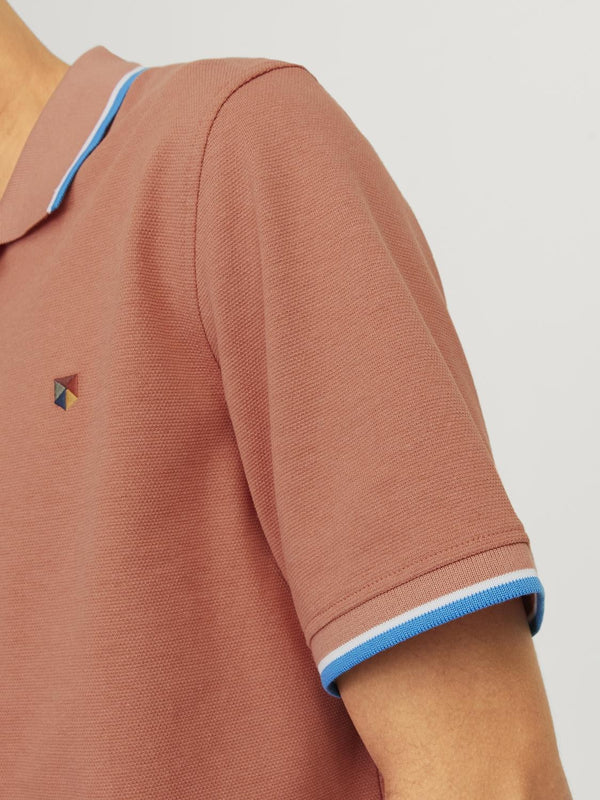 Jack & Jones Bluwin Regular Fit Short Sleeve Polo-APRICOT - Borderland Muff