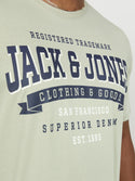 Jack & Jones Logo Plus Size Regular Fit Tee-SAGE - Borderland Muff