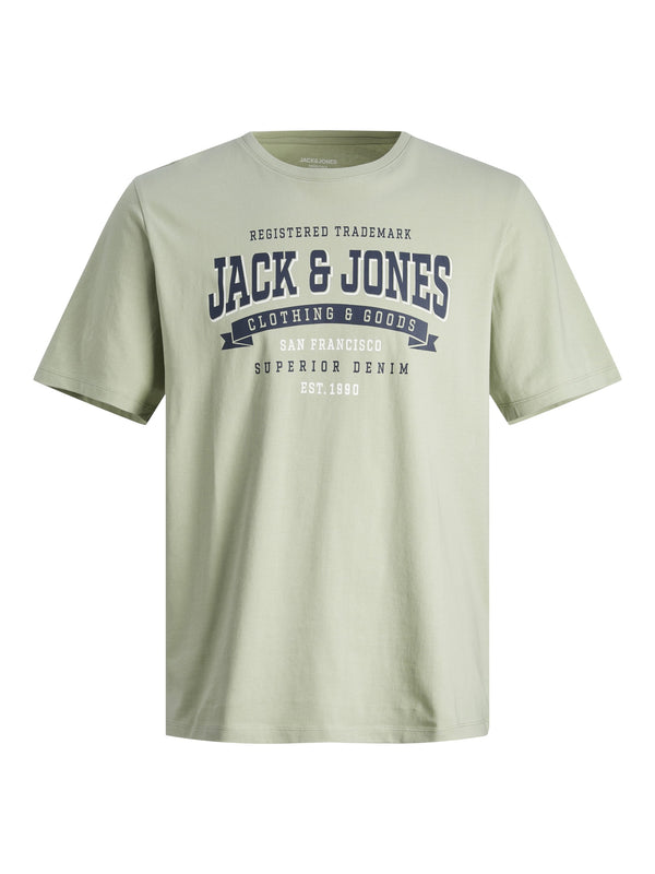 Jack & Jones Logo Plus Size Regular Fit Tee-SAGE - Borderland Muff