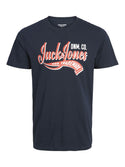 Jack & Jones Logo Plus Size Regular Fit Tee-NAVY BLAZER - Borderland Muff
