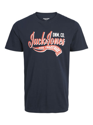 Jack & Jones Logo Plus Size Regular Fit Tee-NAVY BLAZER - Borderland Muff