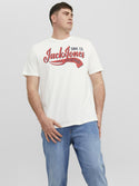 Jack & Jones Logo Plus Size Regular Fit Tee-CLOUD DANCER - Borderland Muff