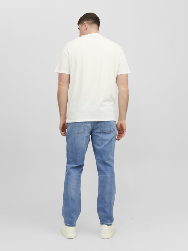 Jack & Jones Logo Plus Size Regular Fit Tee-CLOUD DANCER