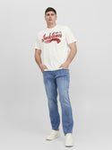 Jack & Jones Logo Plus Size Regular Fit Tee-CLOUD DANCER - Borderland Muff