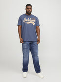 Jack & Jones Logo Plus Size Regular Fit Tee-ENSIGN BLUE - Borderland Muff