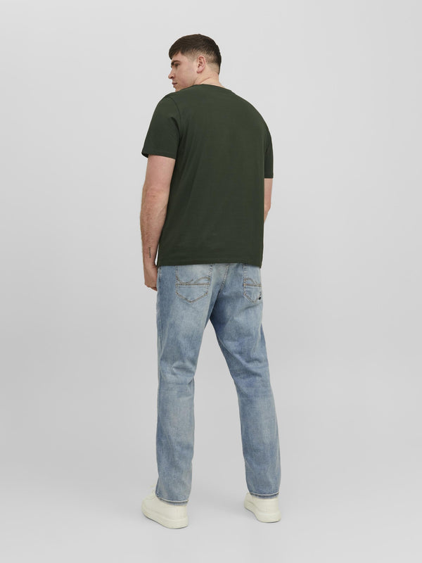 Jack & Jones Logo Plus Size Regular Fit Tee-MOUNTAIN GRN - Borderland Muff