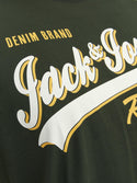 Jack & Jones Logo Plus Size Regular Fit Tee-MOUNTAIN GRN - Borderland Muff
