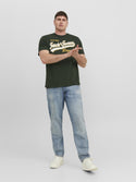 Jack & Jones Logo Plus Size Regular Fit Tee-MOUNTAIN GRN - Borderland Muff
