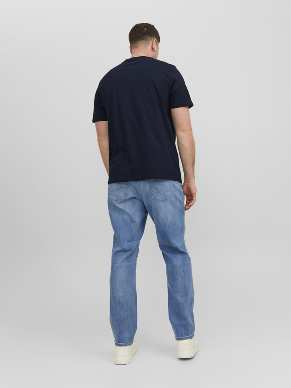Jack & Jones Logo Plus Size Regular Fit Tee-NAVY BLAZER - Borderland Muff