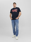 Jack & Jones Logo Plus Size Regular Fit Tee-NAVY BLAZER - Borderland Muff