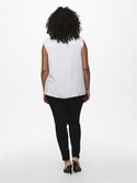 Only Carmakoma Ladies Carmumi Plus Size Sleeveless Top-WHITE - Borderland Muff