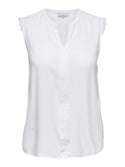 Only Carmakoma Ladies Carmumi Plus Size Sleeveless Top-WHITE - Borderland Muff