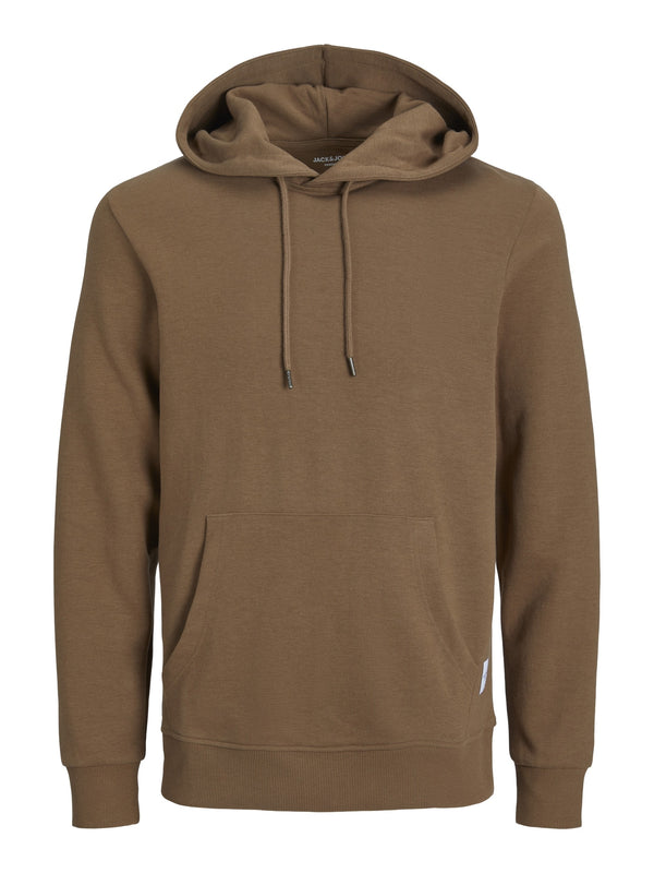 Jack & Jones Mens Plus Size Basic Hoody-BROWN - Borderland Muff