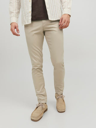 Jack & Jones Mens Marco Bowie Slim Fit Smart Casual Chino Trouser - Borderland Muff