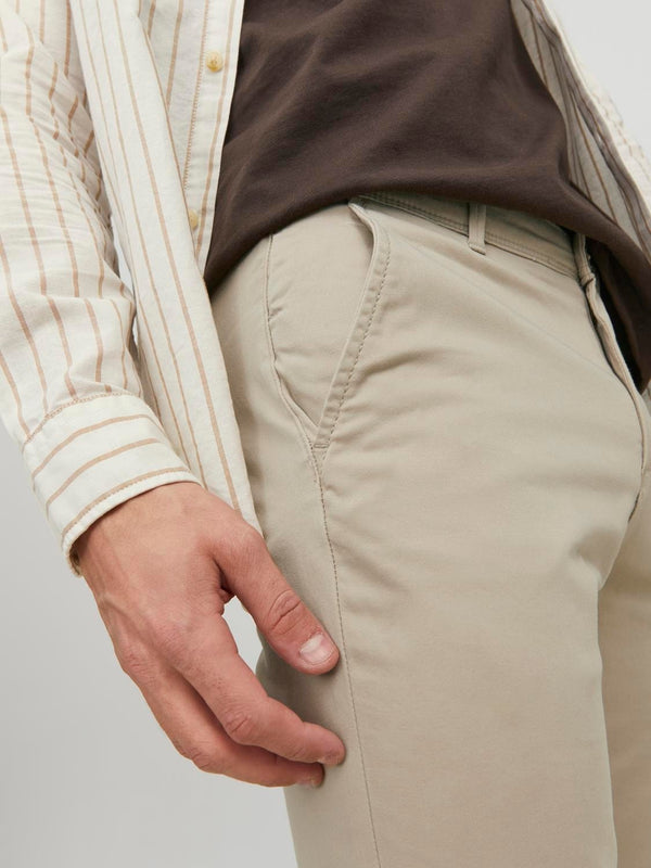 Jack & Jones Mens Marco Bowie Slim Fit Smart Casual Chino Trouser - Borderland Muff