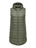 Only Carmakoma Ladies Plus Size Carwespa Long Hooded Bodywarmer-OLIVE - Borderland Muff