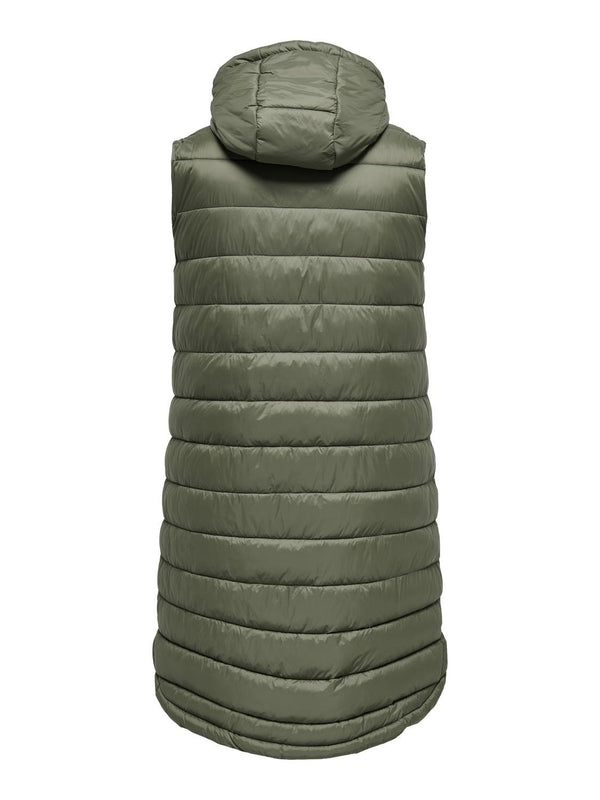 Only Carmakoma Ladies Plus Size Carwespa Long Hooded Bodywarmer-OLIVE - Borderland Muff