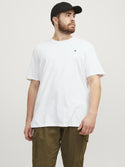 Jack & Jones Paulos Mens Plus Size 100% Cotton Short Sleeve T-Shirt-WHITE - Borderland Muff