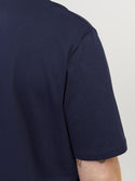 Jack & Jones Paulos Mens Plus Size 100% Cotton Short Sleeve T-Shirt-NAVY BLAZER - Borderland Muff