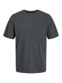 Jack & Jones Paulos Mens Plus Size 100% Cotton Short Sleeve T-Shirt-DARK GREY - Borderland Muff
