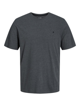 Jack & Jones Paulos Mens Plus Size 100% Cotton Short Sleeve T-Shirt-DARK GREY - Borderland Muff