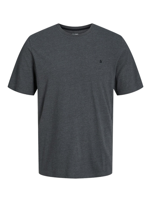 Jack & Jones Paulos Mens Plus Size 100% Cotton Short Sleeve T-Shirt-DARK GREY - Borderland Muff