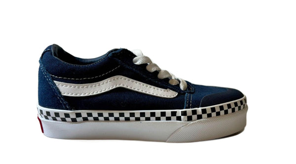 VANS Kids Ward Shoe  Vulcanized construction Rubber sole Lace-up-DRESS BLUE - Borderland Muff