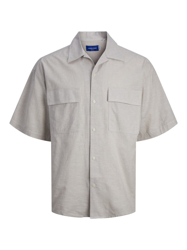 Jack & Jones Summer Wide Fit Short Sleeve Shirt-CROCKERY - Borderland Muff