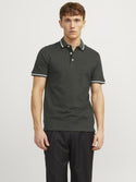 Jack & Jones Mens Paulos Play Slim Fit Short Sleeve Polo-FOREST NIGHT - Borderland Muff