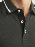Jack & Jones Mens Paulos Play Slim Fit Short Sleeve Polo-FOREST NIGHT - Borderland Muff